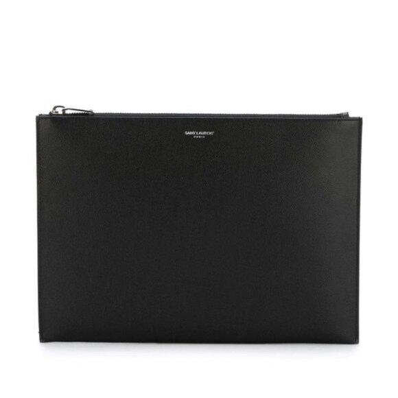 Saint Laurent Logo Zipped Clutch - Picture 1 of 7
